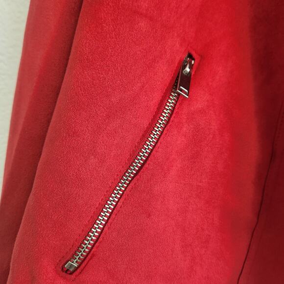 Philosophy Women's Size 1X Plus‎ Size Zipper Accent Cool Red Biker Jacket NWT - Picture 5 of 6